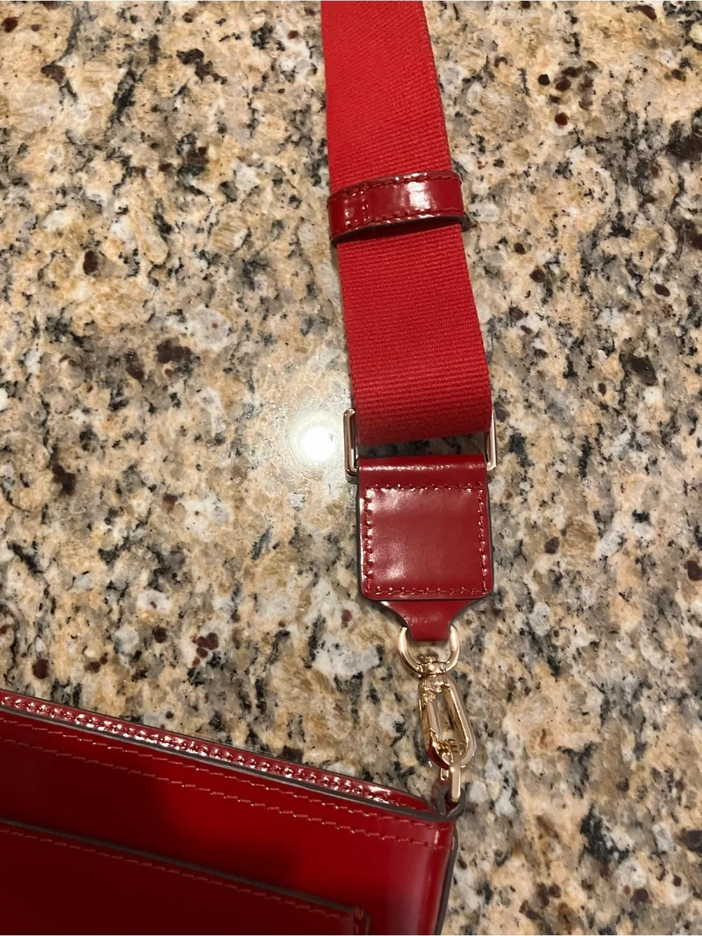 Tory Burch Lipstick Red Patent Leather Crossbody with Wide Adjustable Strap